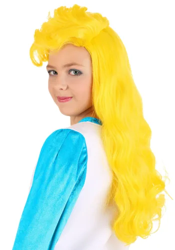 Vista 3 de Peluca de Smurfette para Niñas de Los Pitufos Multicolor