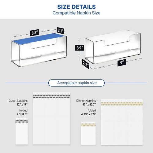 Vista 5 de Bandeja Soporte de Toallas de Invitados de Acrílico para Baño – Soporte Vertical para Toallas de Papel para Toallas de Mano Desechables, Organizador