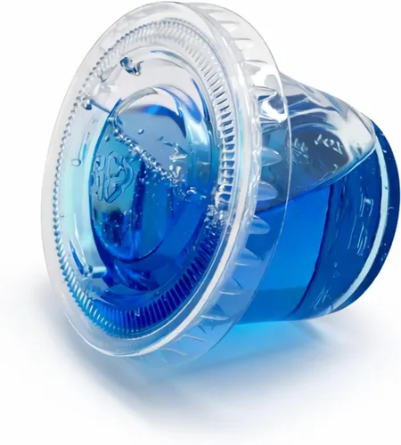 Vista 2 de Taza de plástico transparente para soufflé de 1 oz, tazas de porciones sin BPA con tapas, 100