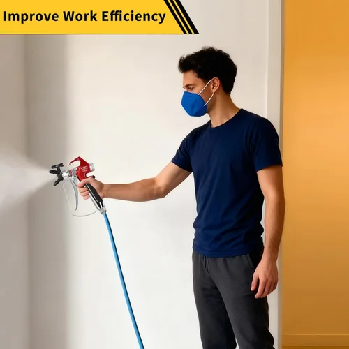 Vista 5 de Pistola de pintura sin aire de 3600 PSI con 5 puntas de pulverización reversibles y 2 protectores de puntas, compatible con pulverizador de pintura