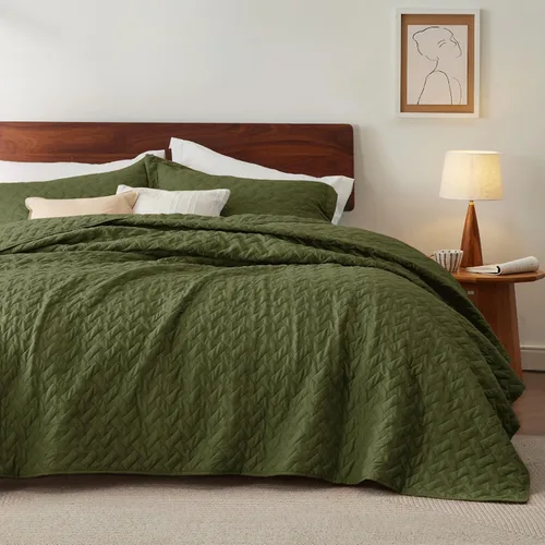 Vista 34 de Bedsure Quilts Twin Size - Lightweight Bedspreads Twin Size with Basket Weave Pattern, Soft Quilt Bedding Set, Grey Comforter Set Coverlet for All
