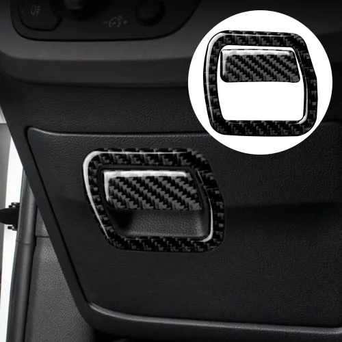 Vista 22 de Blazeray Accesorios interiores de fibra de carbono, cubierta decorativa, ajuste adhesivo para Audi A4 B9 2017-2019 (cubierta de perilla central)