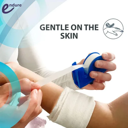 Vista 3 de Endure - Cinta de papel quirúrgico hipoalergénica con dispensador, paquete de 6 cintas + 6 dispensadores, cinta adhesiva fuerte y transpirable