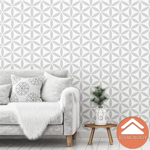 Vista 3 de STENCILOGY® / NILE - Plantilla de pared XL de 23 x 38 pulgadas, plantilla de flor de la vida, plantillas de pared grandes para pintar, Plantillas