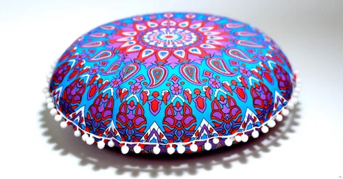 Vista 18 de CRAFT KALA - Funda de cojín redonda de 22" con mandala bohemio para meditación, para sala, asientos, pufs, para sala de estar, sala de yoga, hogar