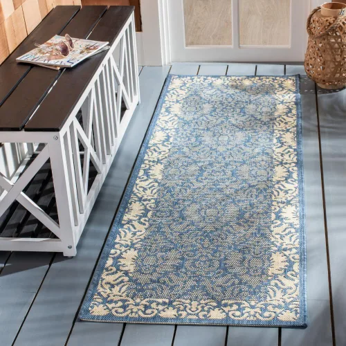 Vista 16 de SAFAVIEH Courtyard Collection - Alfombra de pasillo, 2 pies 3 pulgadas x 6 pies 7 pulgadas, color verde oliva y natural, no desprende pelusa