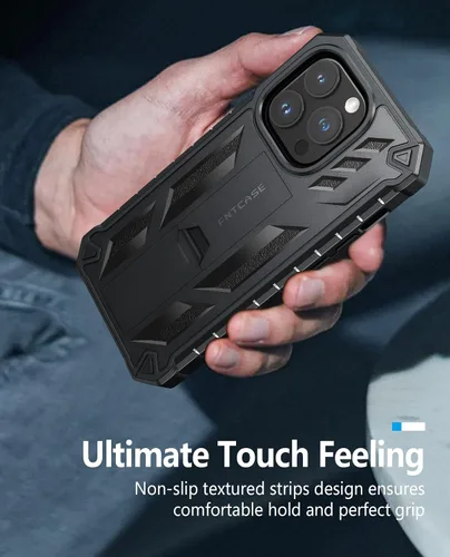 Vista 6 de FNTCASE Funda para iPhone 14-Pro: Fundas para iPhone 13 Pro Funda de protección de grado militar a prueba de caídas con soporte TPU resistente