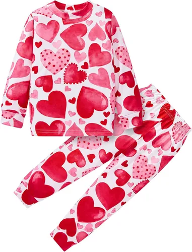 Vista 10 de Popshion Pijamas de sirena para niñas pequeñas, juego de 2 piezas, ropa de dormir 100% algodón, ropa para niños, pijamas estilo mariquita