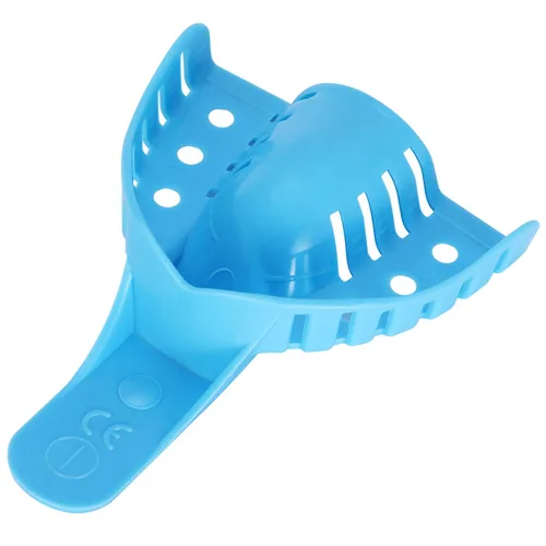 Vista 3 de JMU Bandeja de impresión dental,Bolsa de 12 bandejas desechables perforadas,1 superior grande Bandejas de impresión desechables perforadas