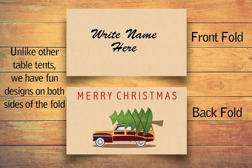 Vista 2 de Stonehouse Collection Tarjetas de lugar de Navidad para coches y árboles, 25 tiendas de campaña de Navidad, tarjetas de lugar (coche y árbol)