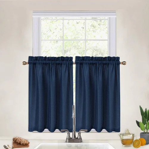 Vista 32 de CAROMIO - Cortina para cocina, cortina texturizada, cortinas para ventana de baño, varios tamaños