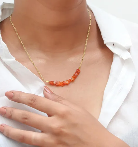 Vista 35 de Gempires - Collar de barra de chips naturales, cristales curativos de energía, regalo de cumpleaños, regalo para ella, joyería de piedras preciosas