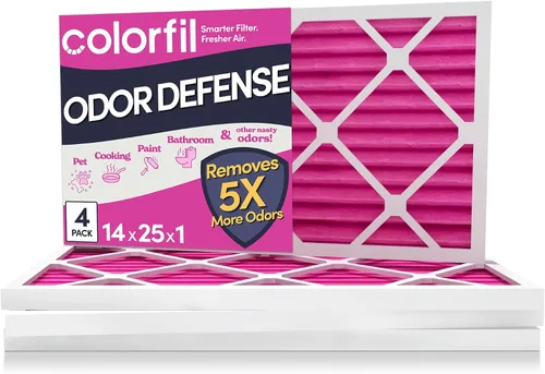 Vista 37 de Colorfil - Filtro de aire de 12 x 12 x 1 pulgadas, filtros que cambian de color para olores de gatos y perros, filtro de aire acondicionado MERV 8