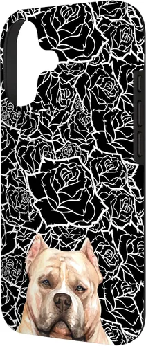 Vista 2 de American Bulldog Bully Dog Rose Flower Black White Pattern Case for iPhone 17