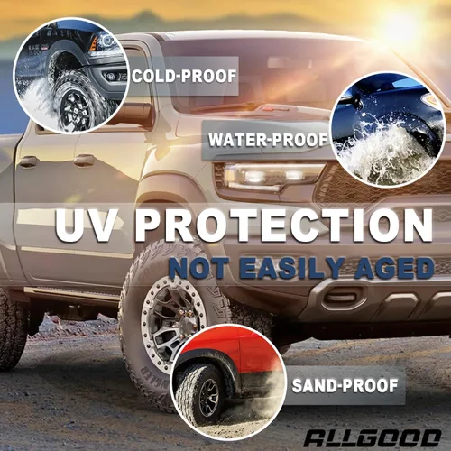 Vista 4 de ALLGOOD Guardabarros de rueda compatibles con Chevy Silverado 1500 2007-2013 Fleetside de 69.3 pulgadas para cama corta de doble cabina, solo