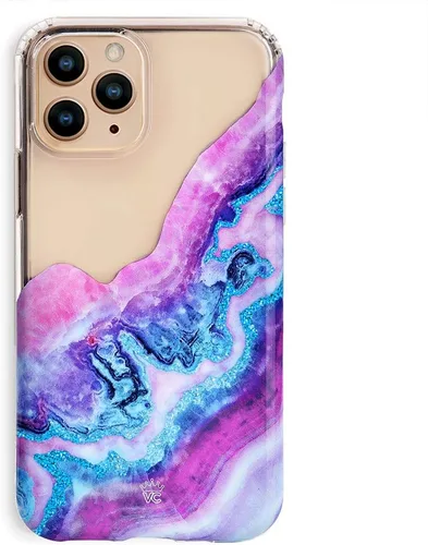 Vista 14 de VELVET CAVIAR Funda brillante iridiscente para iPhone 11 Pro, funda protectora estética para mujer (cuarzo ópalo azul)