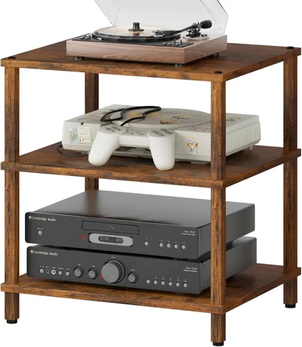 Vista 11 de Soporte para reproductor multimedia AV de 3 niveles, gabinete estéreo, gabinete estéreo moderno, estante de consola de juegos, soporte de TV