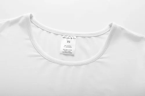 Vista 5 de OThread & Co. Camiseta de manga larga para mujer, cómoda camiseta básica elástica