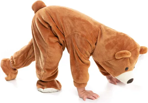 Vista 3 de HSCTEK Disfraz de oso bebé, unisex, con capucha para bebé y niño pequeño, 0-4T