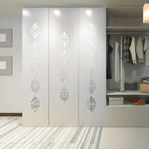 Vista 7 de Zonon 32 calcomanías acrílicas de espejo para pared, calcomanías de decoración del hogar, espejo plateado, decoración de pared para sala de estar