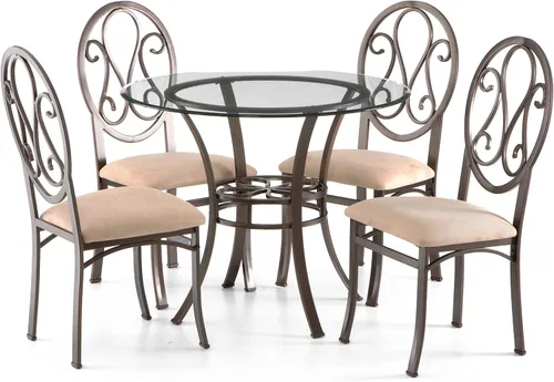 Vista 7 de SEI Furniture Lucianna - Juego de 4 sillas de comedor, marco marrón oscuro con asiento de gamuza beige