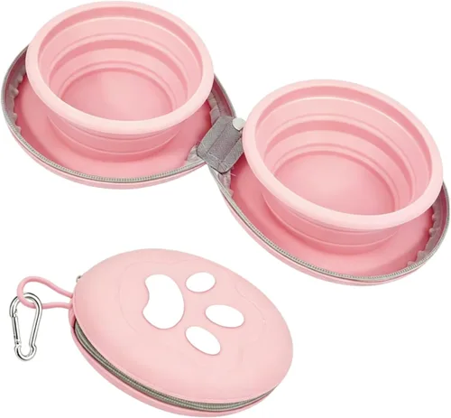Vista 13 de Mosquetón de silicona portátil plegable 2 en 1 para perros