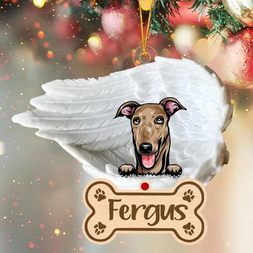Vista 10 de Adorno de perro afgano de 1 ángel, adorno acrílico 2D personalizado conmemorativo para perros, regalo por pérdida de mascotas, regalo