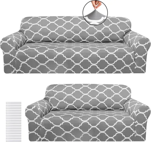 Vista 15 de Peryiter Juego de 1 funda de sofá gris oscuro para sala de estar, fundas de muebles para sofá y sofás, funda de sofá biplaza o sillón, protector