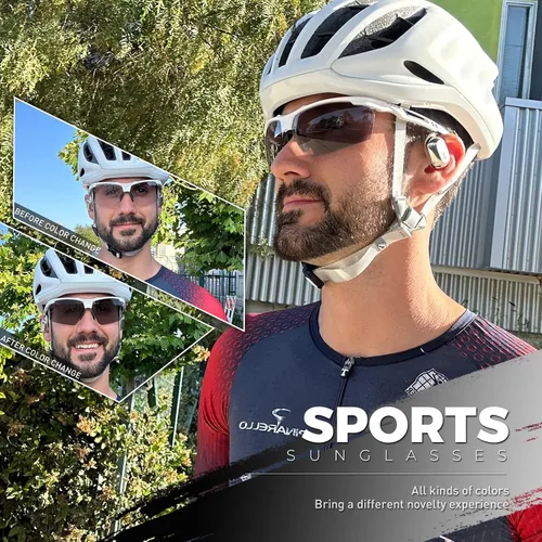Vista 2 de SCVCN Gafas de sol deportivas fotocromáticas para ciclismo, gafas transparentes para hombres y mujeres, protección UV400, MTB BMX, pesca, correr