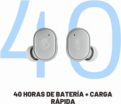 Vista 2 de Skullcandy Grind - Auriculares intrauditivos inalámbricos, color gris claro Gris claro/azul