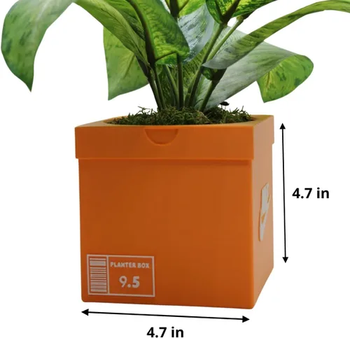 Vista 3 de Maceta de Caja de Zapatillas Deportivas Impresa en 3D - Decoración de Caja de Zapatillas Deportivas Naranja - Maceta para Plantas