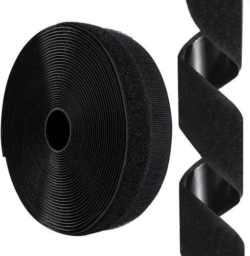 Vista 15 de SOURRI Cinta de velcro grande de 4'' x 20 pies con gancho y bucle, tiras autoadhesivas de servicio pesado, evitan que los cojines del sofá se