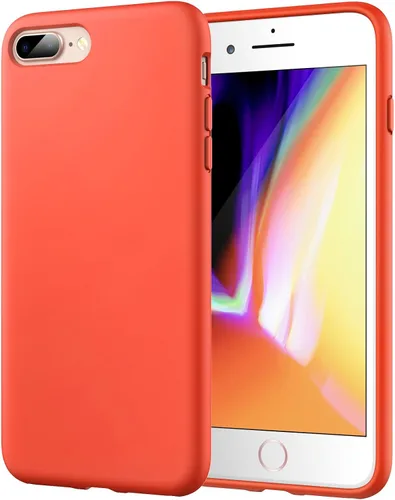 Vista 7 de JETech Funda de silicona para iPhone 8 Plus/7 Plus, color negro Tacto suave y sedoso, protección a prueba de golpes, resistente a los arañazos