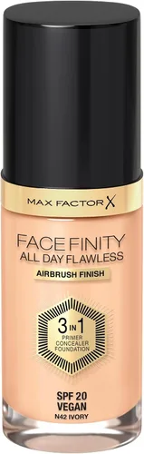 Vista 24 de Max Factor Facefinity 3 en 1 base de maquillaje líquida todo el día sin imperfecciones, SPF 20-32 Beige claro, 30 ml