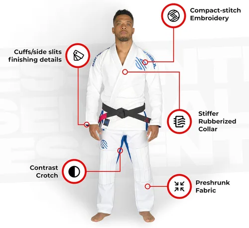 Vista 5 de Sanabul Essentials V.2 Ultra Light BJJ Jiu Jitsu Gi (ver guía especial de tallas)