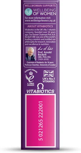 Vista 5 de Wellwoman Vitabiotics Advanced Fórmula de vitaminas y minerales con aceites de onagra y flor de mar, 30 cápsulas