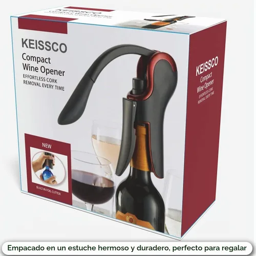 Vista 6 de KEISSCO Abrebotellas de vino Sacacorchos vertical compacto Abrebotellas de vino con cortador de lámina incorporado