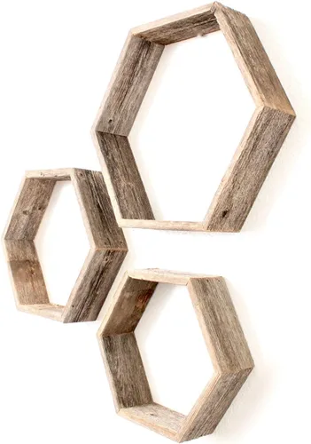 Vista 10 de BarnwoodUSA - Estantería de madera para colgar 100 % madera reciclada, Madera, cuadrado Espresso