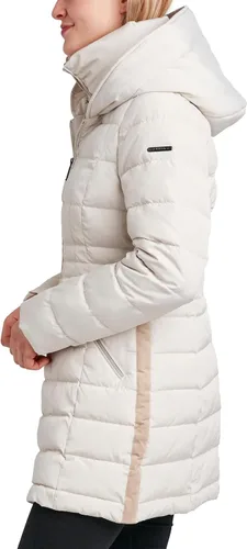 Vista 3 de LAUNDRY BY SHELLI SEGAL Chaqueta acolchada 34 para mujer con capucha y ribete de terciopelo