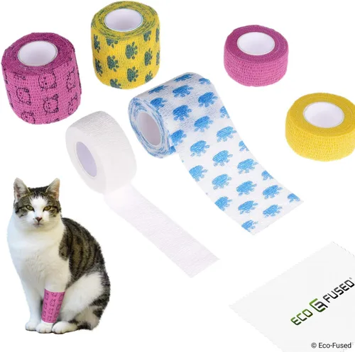 Vista 8 de Vendaje autoadhesivo - Vendaje para lesiones para mascotas, perros, gatos, caballos - Paquete de 12 - Vendajes para patas de perros - Previene