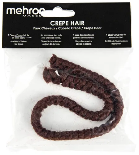 Vista 3 de Mehron Makeup - Cabello crepé, 12 pulgadas, trenza, gris medio, 120, 12 pulgadas, Caoba, 1