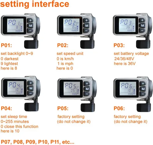 Vista 9 de L-faster Controlador de motor sin escobillas de bicicleta eléctrica de 250 W 350 W con pantalla LCD de acelerador de pulgar Wuxing y freno EBS