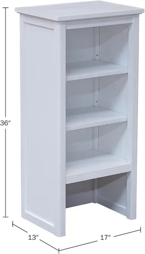 Vista 3 de Alaterre Furniture Dorset - Estantería de baño de 13 pulgadas de profundidad con estantes ajustables, armario de baño blanco para toallas, artículos