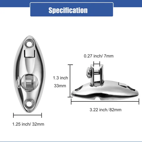 Vista 6 de Bisagra giratoria superior Bimini de liberación rápida para barco, rotación de 360 grados, acero inoxidable 316 sólido, hardware superior Bimini