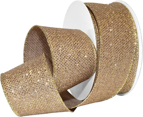 Vista 4 de Morex Ribbon 7614.40/20-815 Aurora, 1-1/2" X 20 yardas, oro/champán