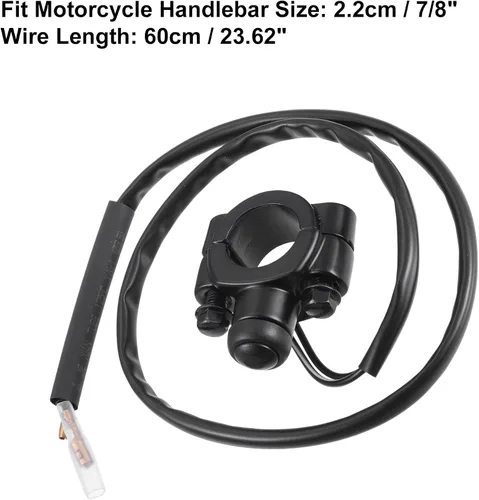 Vista 3 de X AUTOHAUX 1 unids 7/8 "motocicleta manillar control cuerno arranque interruptor botón con conectores aleación de aluminio negro