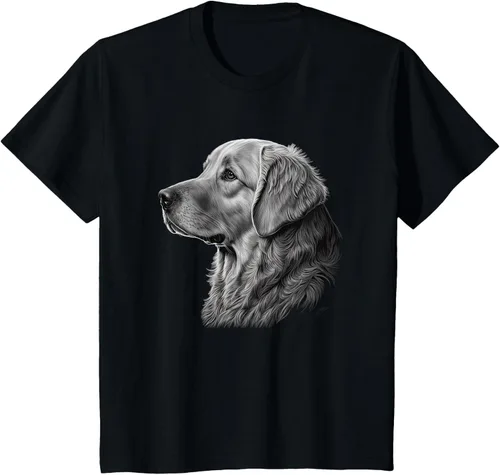 Vista 38 de Camiseta divertida Golden Retriever, Negro