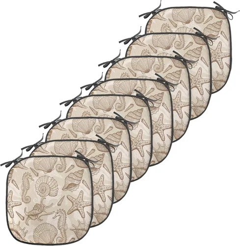 Vista 124 de Ambesonne Flamingo - Cojín de asiento para silla, diseño de fantasía exótica con elementos de vida silvestre hawaiana en colores pastel, acolchado