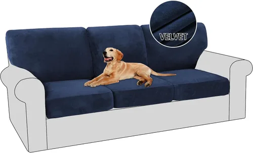 Vista 26 de PrinceDeco Fundas para sillas de terciopelo de varias piezas, fundas de cojín para sofá, fundas de cojín lavables, fundas de cojín de asiento