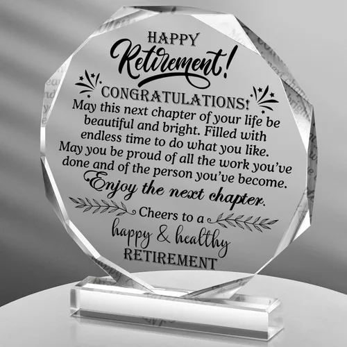 Vista 10 de Chunful Regalos Felices de Jubilación para Mujeres y Hombres Que Te Enorgullezca Recuerdo y Pisapapeles Placa de Jubilación Inspiradora Regalos